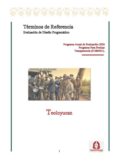   TÉRMINOS DE REFERENCIA DEL PROGRAMA ANUAL DE EVALUACIÓN 2026